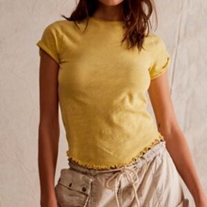 We the Free Be My Baby Tee Pampas S Yellow Free People